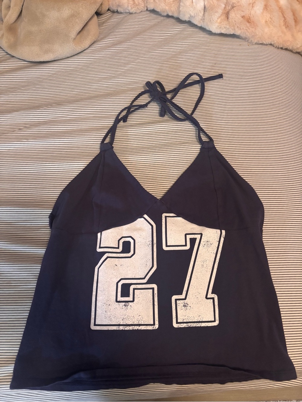 wild fable Navy Halter Camisole with White '27' Graphic